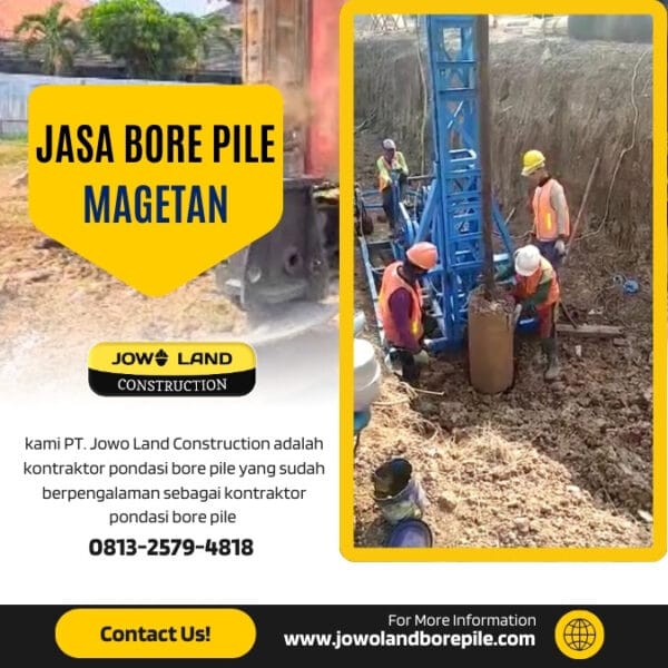 Jasa Bore Pile menggunakan metode mini crane bore pile di magetan - PT. Jowo Land Construction