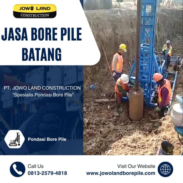 Jasa bore Pile di batang metode pengeboran menggunakan metode mesin mini crane - PT. Jowo Land Construction