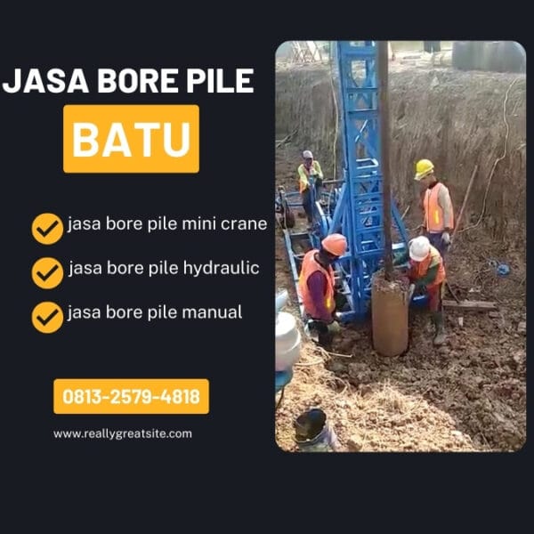 Jasa bore pile batu pengeboran menggunakan mesin mini crane bore pile - PT. Jowo Land Construction