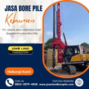 Jasa bore pile di kebumen metode pengeboran menggunakan metode Hydraulic bore pile - PT. Jowo Land Construction