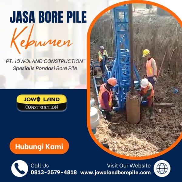 Jasa bore pile di kebumen metode pengeboran menggunakan metode mesin mini crane bore pile - PT. Jowo Land Construction