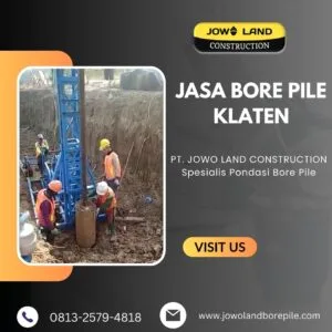 Jasa bore pile di klaten metode pengeboran menggunakan metode mesin mini crane bore pile - PT. Jowo Land Construction