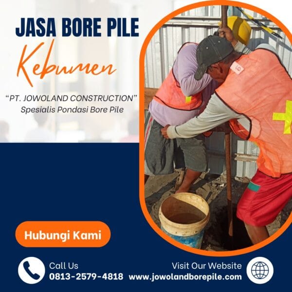 Jasa strauss pile di kebumen metode pengeboran menggunakan metode manual - PT. Jowo Land Construction