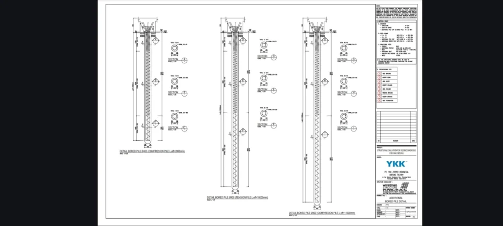 konsep desain pondasi bore pile PT. Jowoland Construction