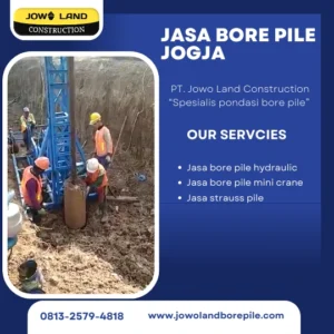 Jasa bore pile Jogja metode pengeboran menggunakan alat mini crane - PT. Jowo Land Construction