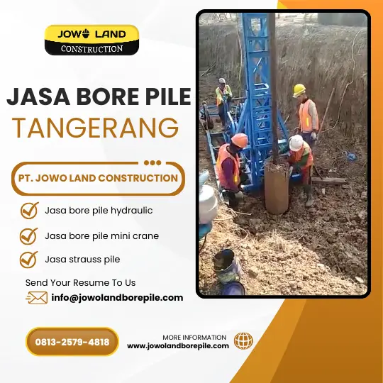Jasa bore pile Tangerang metode pengeboran menggunakan alat mesin mini crane - PT. Jowo Land Construction