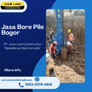 Jasa bore pile bogor metode pengeboran menggunakan alat mini crane - PT. Jowo Land Construction
