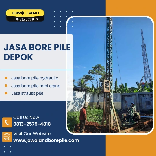 Jasa bore pile depok metode pengeboran menggunakan alat mesin mini crane - PT. Jowo Land Construction