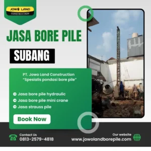 Jasa bore pile subang metode pengeboran menggunakan alat mesin mini crane - PT. Jowo Land Construction