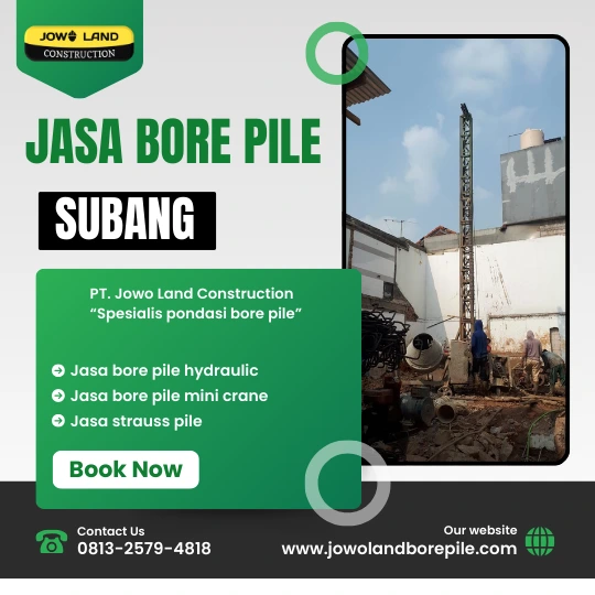 Jasa bore pile subang metode pengeboran menggunakan alat mesin mini crane - PT. Jowo Land Construction