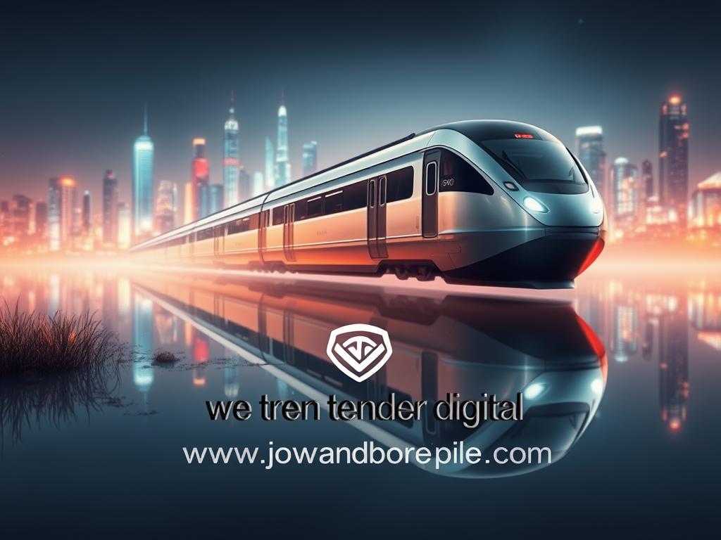 A serene digital landscape featuring a sleek, metallic train hovering gracefully above a tranquil, reflective pond. The train's streamlined form is illuminated by soft, warm lighting, casting gentle shadows on the still water. In the background, a vibrant, abstract cityscape shimmers with a futuristic glow, hinting at the technological advancements that power this "tren tender digital" marvel. The entire scene exudes a sense of modern sophistication and innovation, perfectly complementing the article's focus on the benefits of pursuing online projects. Prominently featured in the foreground is the logo "www.jowolandborepile.com", signifying the brand's role in enabling this digital transformation.