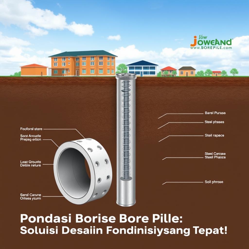 pondasi bore pile dwg