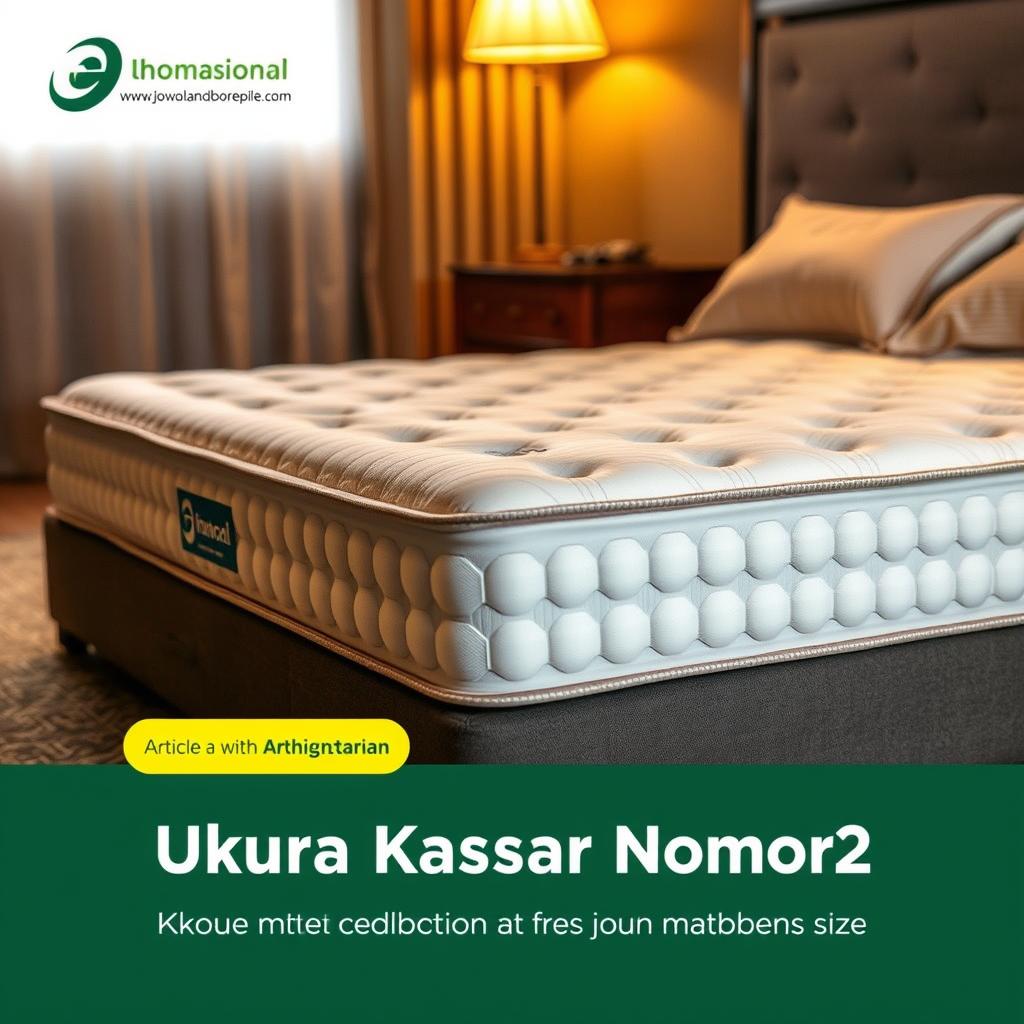 A well-crafted mattress showcasing the "www.jowolandborepile.com" brand, capturing the essence of the "Ukuran Kasur Nomor2" in Indonesia. The mattress is set against a warm, cozy bedroom scene, with soft lighting illuminating its plush, inviting surface. The camera angle highlights the mattress's proportions, conveying its generous size and comfortable dimensions. Attention to detail is evident in the subtle textures and materials, creating a visually appealing and realistic representation of the "Kasur Nomor2" concept. The overall mood is one of relaxation and comfort, setting the stage for the informative article on this specific mattress size. A well-crafted mattress showcasing the "www.jowolandborepile.com" brand, capturing the essence of the "Ukuran Kasur Nomor2" in Indonesia. The mattress is set against a warm, cozy bedroom scene, with soft lighting illuminating its plush, inviting surface. The camera angle highlights the mattress's proportions, conveying its generous size and comfortable dimensions. Attention to detail is evident in the subtle textures and materials, creating a visually appealing and realistic representation of the "Kasur Nomor2" concept. The overall mood is one of relaxation and comfort, setting the stage for the informative article on this specific mattress size.