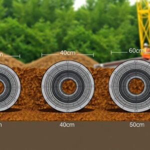 Ilustrasi bore pile dengan berbagai ukuran diameter